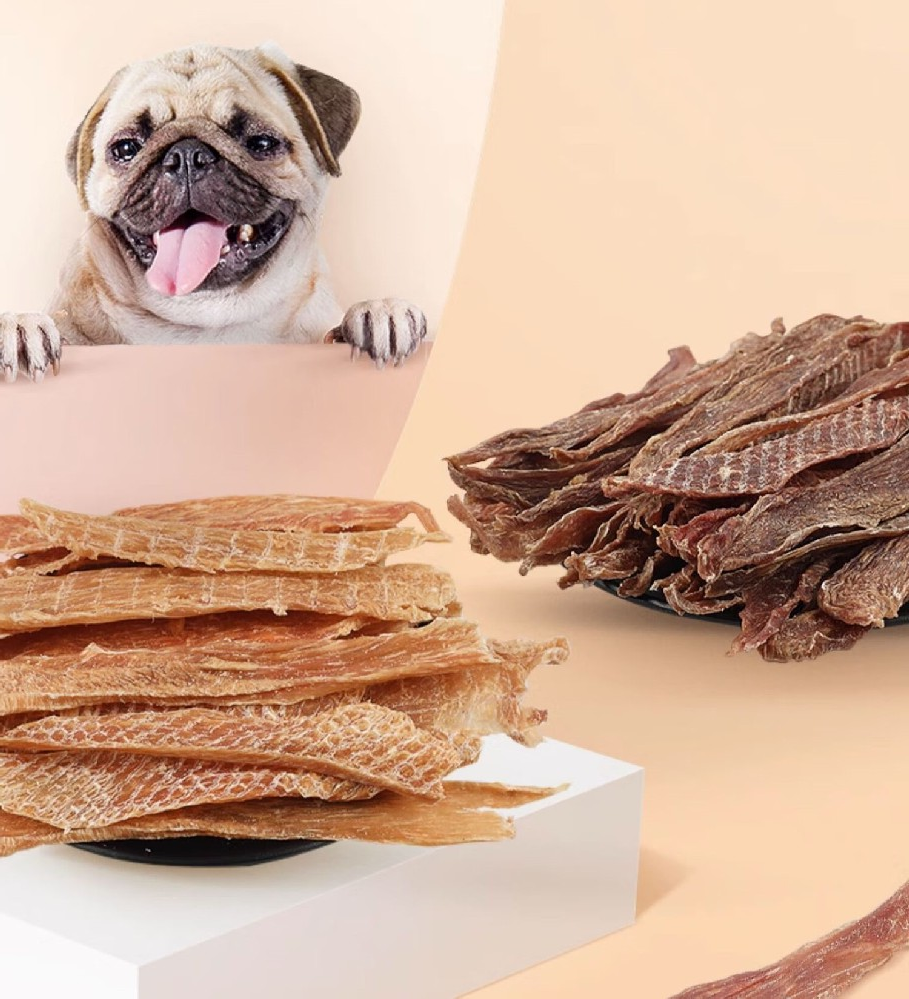狗狗零食幼犬磨牙鸡肉干鸭肉干小型犬泰迪鸡胸肉鸡鸭混合肉干180g